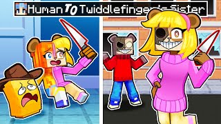 From HUMAN to TWIDDLEFINGERs SISTER in Minecraft [upl. by Eirotal365]