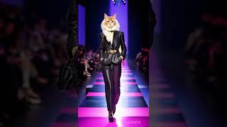 Catwalk in fashion show cat catwalker fashion shorts [upl. by Ydnic169]