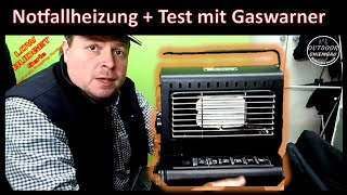 Highlander Gasheizstrahler 13 KW  Notfallheizung bei Stromausfall  Test mit THW Gaswarngerät [upl. by Zetniuq]