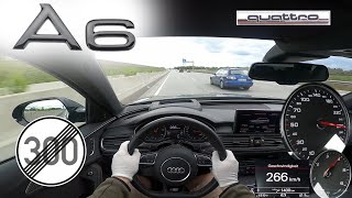 Audi A6 C7 30 BiTDI Competition TOP SPEED NO LIMIT AUTOBAHN GERMANY [upl. by Ainessey]