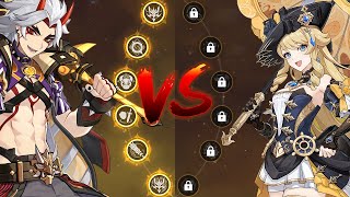 C0 R1 Navia VS C6 R5 Itto DPS Showdown [upl. by Odrahcir743]