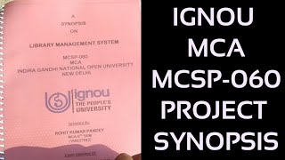 IGNOU MCA MCSP060 Project synopsis  MCA 6th SEM project synopsis [upl. by Meadow]