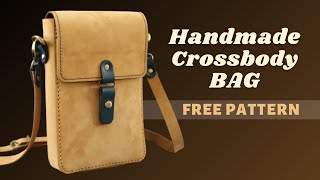 🔴PDF PATTERN🧡DIY leather CROSSBODY BAG  leather bag pattern  TUTORIAL step by step [upl. by Vanhook]