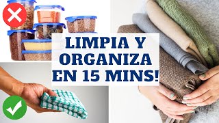 10 COSAS QUE PUEDES LIMPIAR Y ORGANIZAR EN 15 MINUTOS Tips de Experta en Limpieza y Organización [upl. by Renaxela]