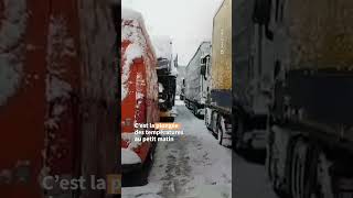 Neige et verglas  au moins 2000 camions bloqués sur lA36 en FrancheComté [upl. by Weissberg564]