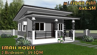 39 SQM  SMALL MODERN HOUSE DESIGN IDEA  2 BEDROOM  1 TampB  SIMPLE HOUSE DESIGN [upl. by Immat]