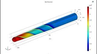 COMSOL casing turbulence calculation fluid velocity and pressure distribution inside the casing [upl. by Airenahs]