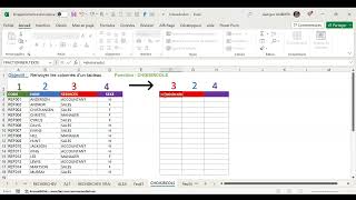 EXCEL  CHOISIRCOLS  Renvoyer les colonnes dun tableau [upl. by Banquer664]