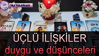 ÜÇLÜ İLİŞKİLER ❗❗ ONUN SANA VE ÜÇÜNCÜ KİŞİYE KARŞI DUYGU DÜŞÜNCESİ NE keşfet tarotfalı [upl. by Nalloh281]