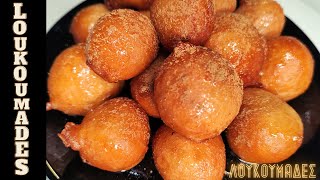 Λουκουμάδες  Loukoumades Greek Sweet fried Dumplings [upl. by Asirral]