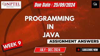 Programming in Java Week 9 Assignment Answers  NPTEL July 2024  Learn in brief [upl. by Car617]