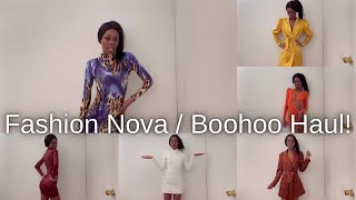 Trying On Dresses I Brought 7 Years Ago But Never Wore Fashion Nova  Boohoo Haul [upl. by Pliske428]