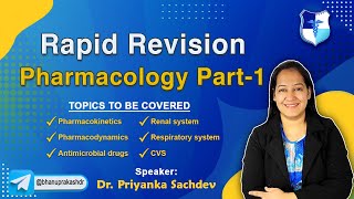 Rapid Revision Pharmacology Part1 Live By Dr Priyanka Sachdev  FMGE and NEET PG [upl. by Gilbart375]