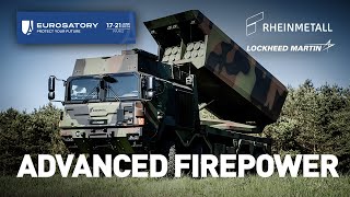 Rheinmetall Lockheed Martin present new GMARS rocket launcher [upl. by Selig251]