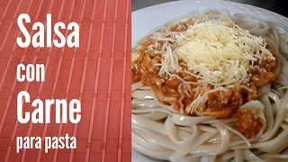 SALSA CON CARNE de cerdo yo res para pasta  Receta fácil [upl. by Tommy]