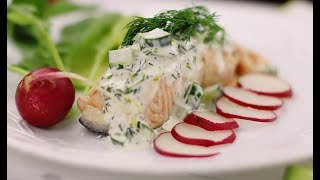 Poached Salmon With Creamy Dill sauce [upl. by Atsyrk]