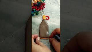 Clayartclay bottleshortvideo diy shortsfeed craft youtube claycraftofficial satisfying art [upl. by Nnalatsyrc]