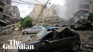 Footage shows aftermath of Israeli strikes on Beirut [upl. by Ydolem]