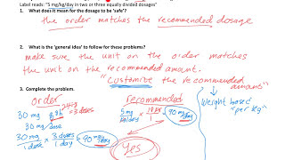 Pediatric Dosage Calculations  Is the Order Safe Part 1  Intro with Example [upl. by Rhoda]