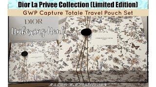 DIOR LA PRIVEE Collection LIMITED EDITION  GWP Capture Totale Travel Pouch Set UNBOXING HAULℳℳ♛ [upl. by Katie]