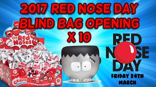 2017 RED NOSE DAY BLIND BAGS x 10  1 in 900 chance of FRANKINOSE [upl. by Nightingale]