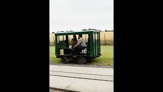 TROLLEYED A Wickham trolley at Oak Tree Halt on the SBR 20724 preserved narrowgauge train [upl. by Cathi]