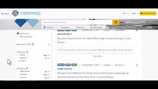 ASTM Compass Standards Search Tutorial [upl. by Levins]