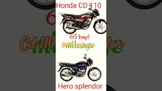 Honda CD 110 vs Hero splendor plus Honda vs hero shorts facts [upl. by Ysor]