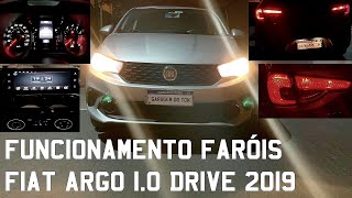 Fiat Argo 10 Drive 2019  Funcionamento dos faróis [upl. by Sidalg113]