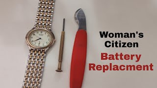 womens citizen watch battery replacement  DIY [upl. by Alpert]