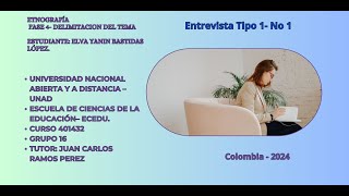 Fase 4 Etnografía Entrevista Tipo 1 [upl. by Ened]