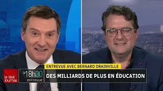 Entrevue avec Bernard Drainville  Nouveau tableau de bord en éducation [upl. by Ymerrej]