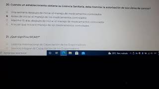 Exámen SICAD COFEPRIS preguntas 2023 aprueba tú examen con puntaje Excelente [upl. by Narahs743]