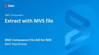 BMC Compuware FileAID for RDX  Extract with MVS file [upl. by Tillman632]