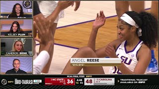 Top Viral Moment Angel Reese Waving Hailey Van Lith Shrug Geno Auriemma Sue Bird Dance  Final 4 [upl. by Lliw]