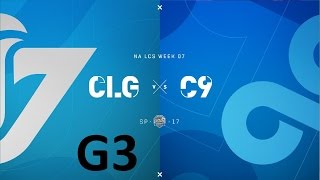 CLG vs C9 Game 3 Highlights  2017 NALCS SPRING SPLIT  WEEK 7 DAY 3 [upl. by Boulanger]