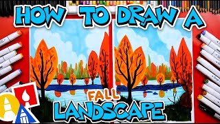 How To Draw A FallAutumn Landscape [upl. by Trebleda]