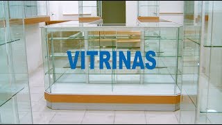 Vitrina de aluminio vidrio y madera [upl. by Albemarle]