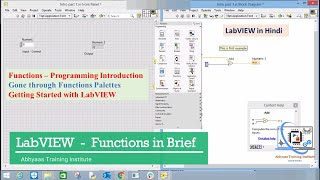 P4  Getting Started with LabVIEW in Hindi  Gone through Functions Palettes [upl. by Ahsiken309]