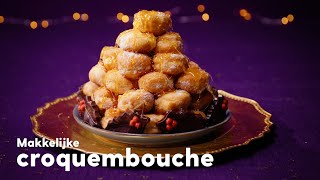 Makkelijke croquembouche soesjestoren maken  Kerstrecepten  Allerhande [upl. by Noli]