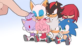 Chibi Sonic and friends VS Finger [upl. by Idarb]