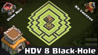 Clash Of Clans Village HDV 8 BlackHole Farm  protection du noir  Airsweeper REUPLOAD [upl. by Natanoy]