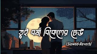 Bangla romantic lofi song🥀 \\ Tui borsha bikeler dheu slowed and reverb with lyrics \\ [upl. by Fortuna]