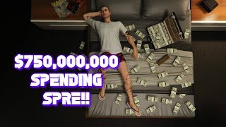 GTA 5 ONLINE 750000000 SPENDING SPREE BUYING EVERYTHING IN THE GAME [upl. by Nirtiac]