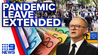 COVID19 pandemic leave payments to stay until mandatory isolation rules end  9 News Australia [upl. by Held]