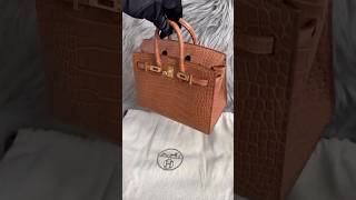 H Birkin 20 Gold Matte Croc birkin birkinbag luxury leather unboxing fashion shorts [upl. by Ilowell]