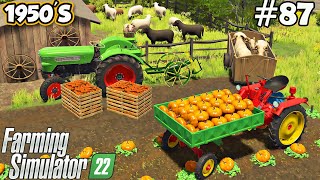 1950S Digging carrots Pumpkin picking New investment  SHEEP Farming simulator 22 FS 22 Ep 87 [upl. by Cavit]