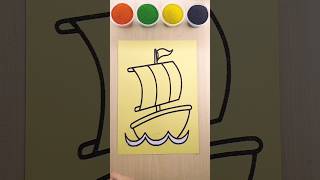 Sand painting Ship art sandart shorts kidscoloring [upl. by Trinette137]