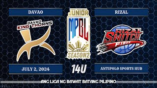 Junior MPBL Season 2  Davao King Thorns VS Rizal Switch Fiber  14U [upl. by Mmada]