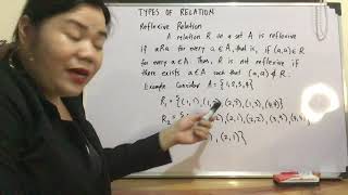 Types of Relation  Reflexive Relation  Prof Glenda R Tandingan [upl. by Anirbed]